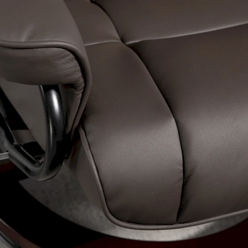 HOMCOM Swivel Recliner Chair and Ottoman, Faux Leather Reclining Chair with High Back