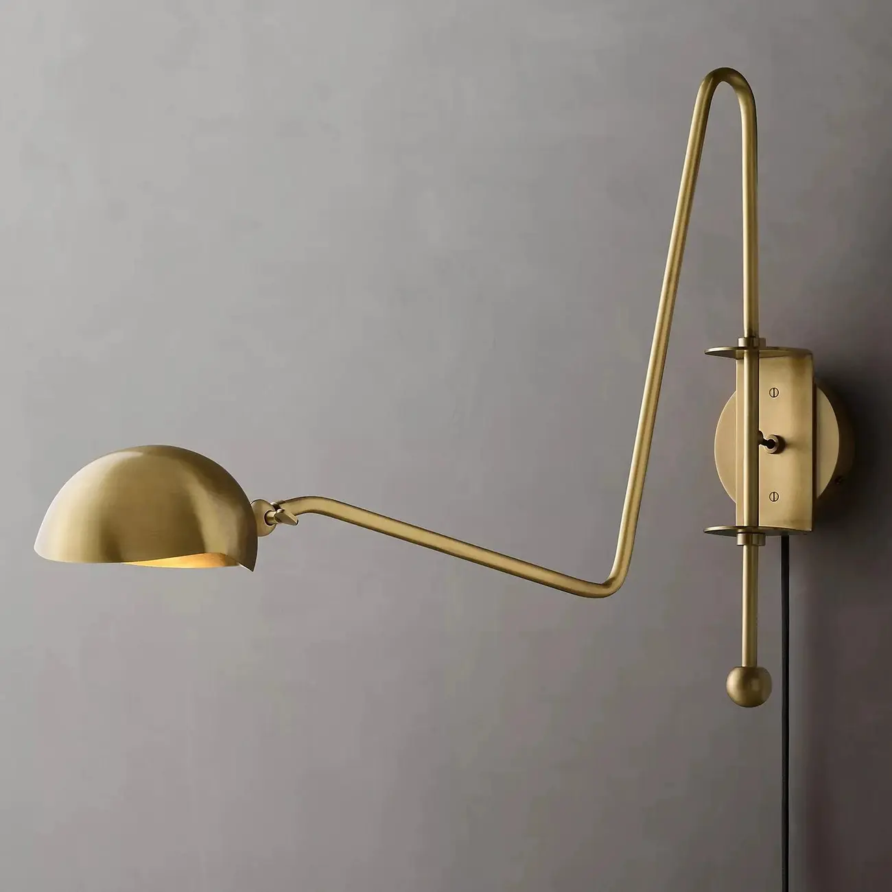 1-Light Copper Shade Swing Arm Wall Light