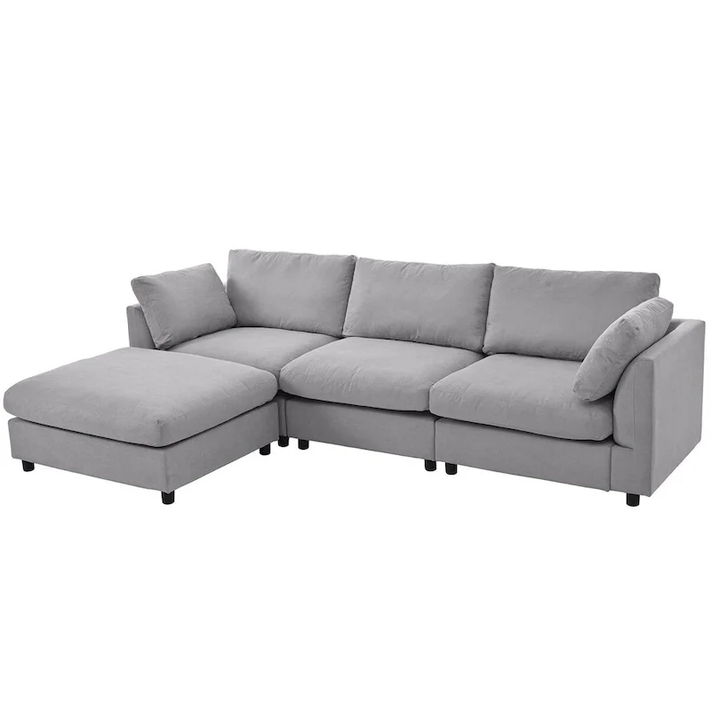 Merax Upholstery Convertible Sectional Sofa, L Shaped Couch with Reversible Chaise