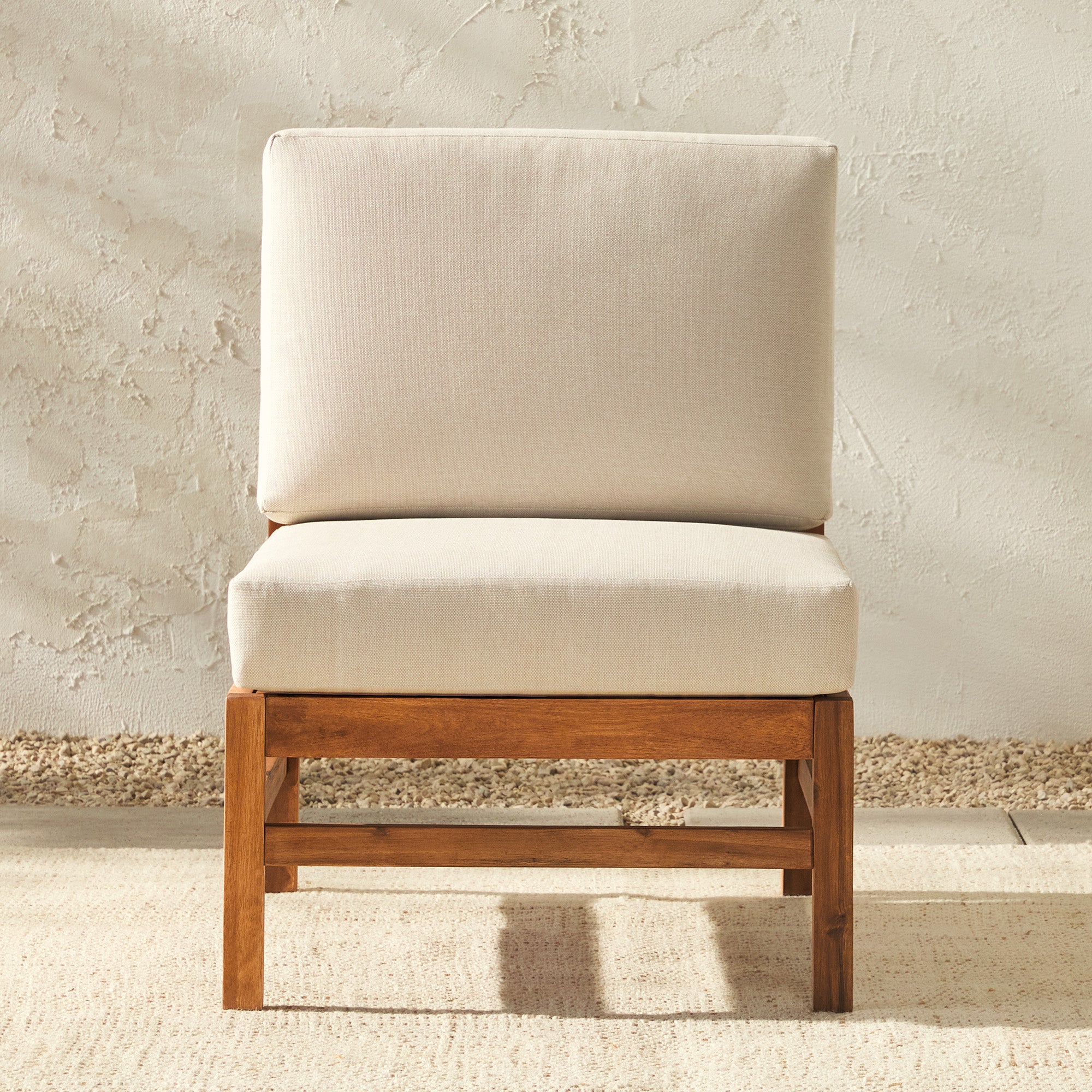 Vincent Acacia Wood Modular Chevron Sectional Seats