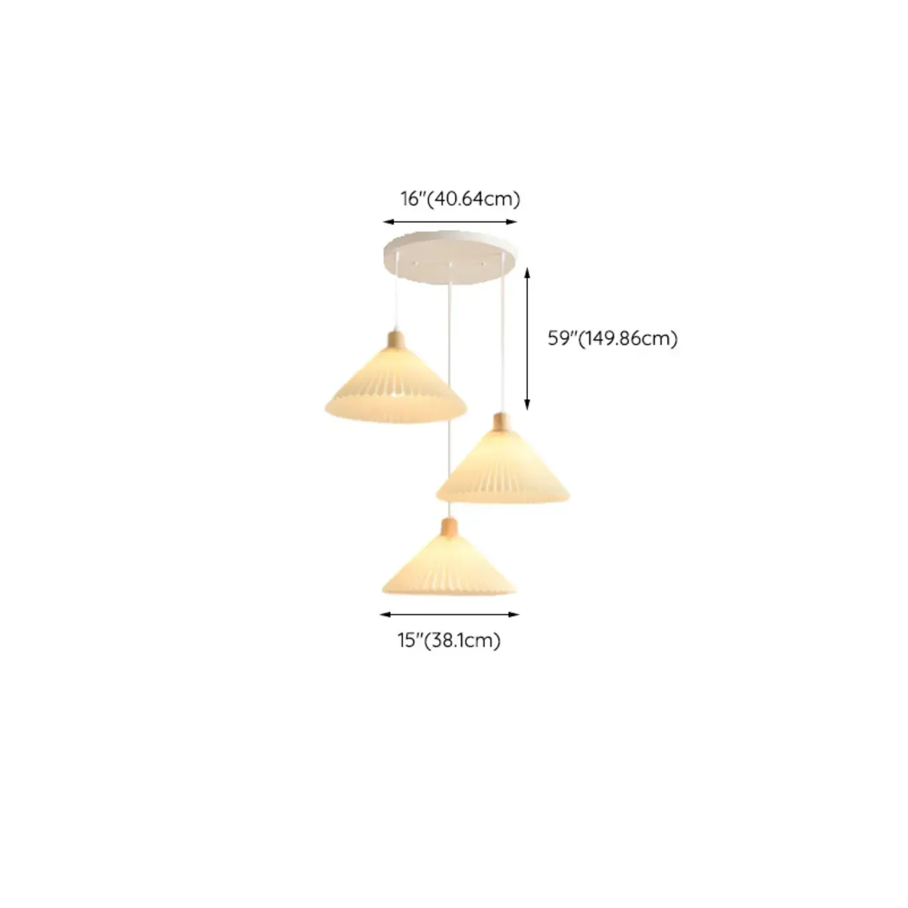 Modern Beige Pleated Fabric Kitchen Pendant Light