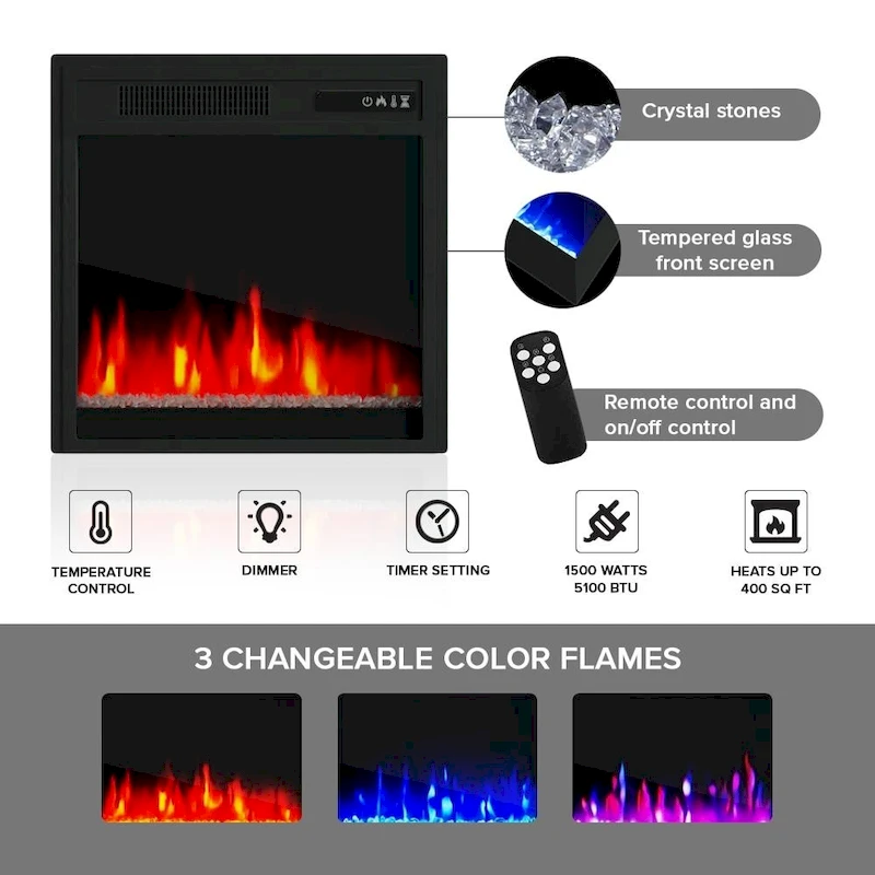 Manhattan Electric Fireplace Modern 58 TV Stand