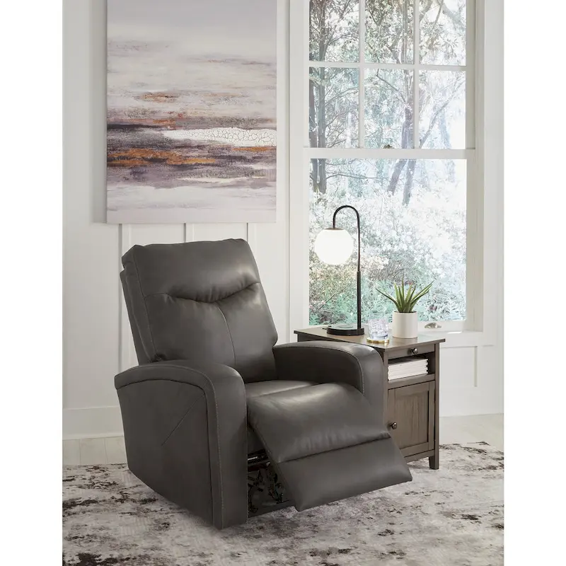 Signature Design by Ashley Ryversans Power Recliner with Adjustable Headrest