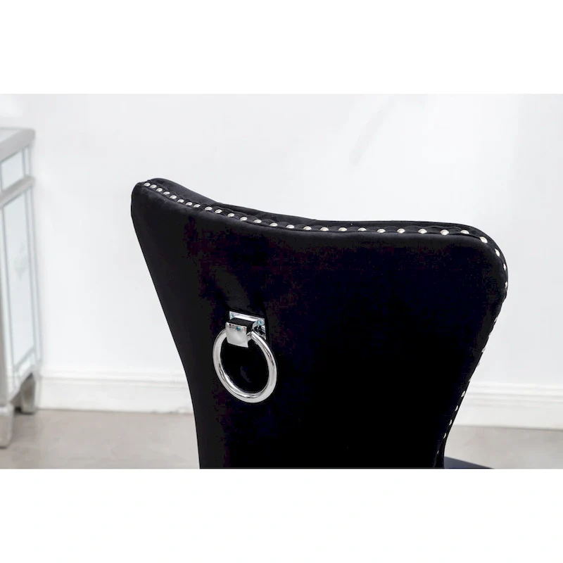 Roundhill Furniture Montura Tufted Velvet Chair (Set of 2)