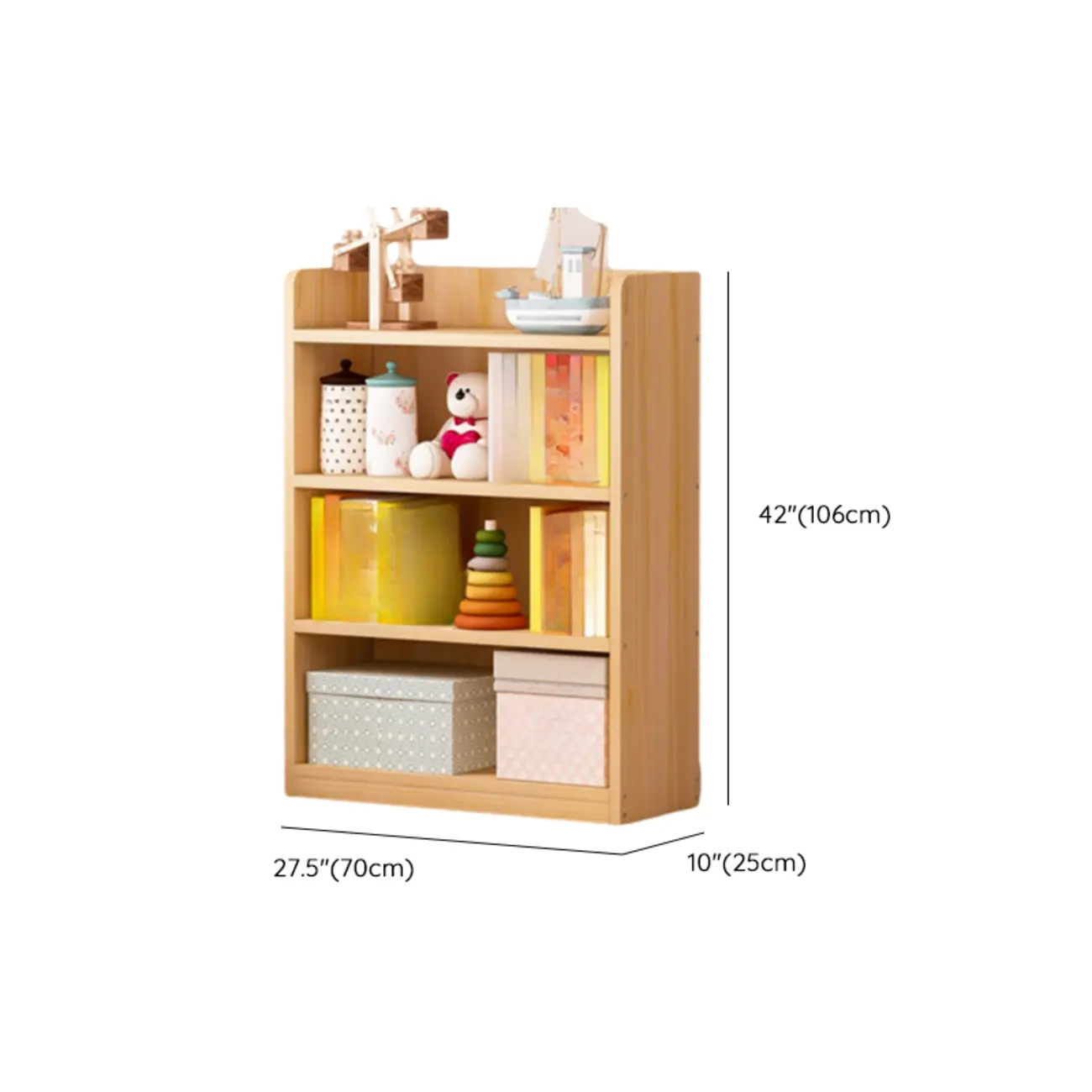 Solid Wood 5-Tier Display Open Shelving Unit Bookcase