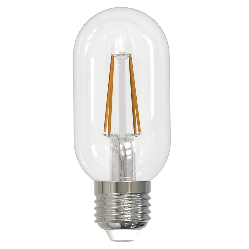 Bulbrite Pack of (4) 5 Watt Dimmable Clear Filament T14 Medium (E26) LED Bulb - 450 Lumens, 3000K, and 90 CRI - 5 Watt