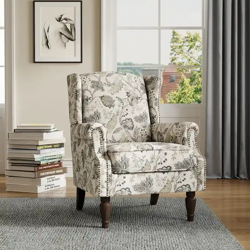 Upholstered Accent Chair Nailhead Trim Arm Chair