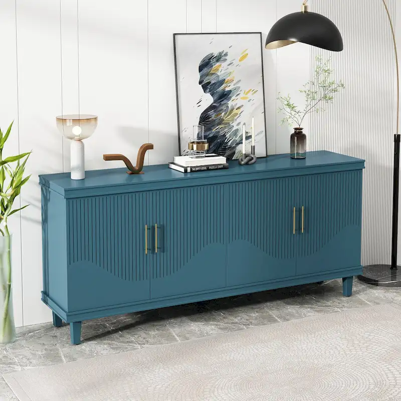 Modern 4-Door Storage Cabinet Sideboard Buffets for Living Room Bedroom and Kitchen