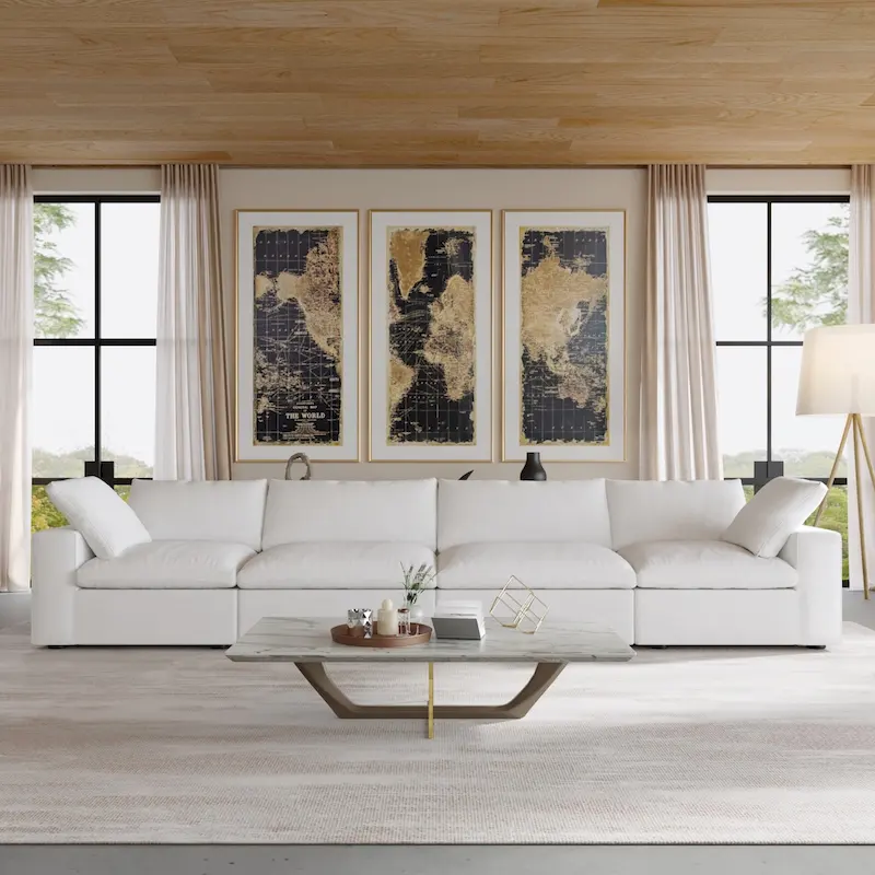 4-Seater Modular Sectional Couches for Living Room, Modern Modular Convertible Sofa Couch