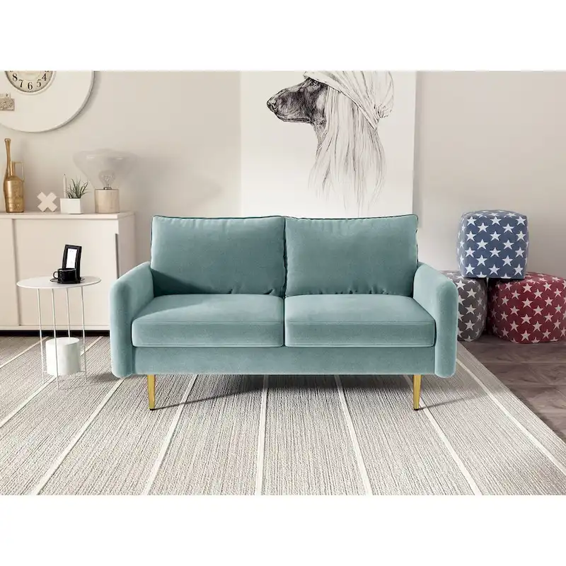 58 Velvet Square Arm Loveseat