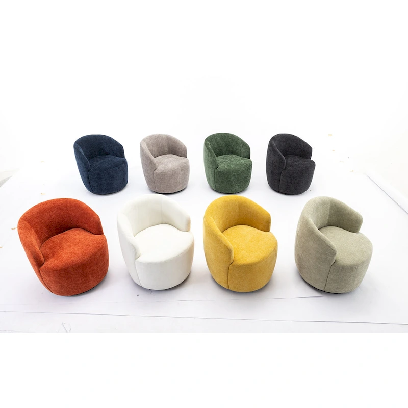 25.6  Swivel Barrel Chair with Black Coating