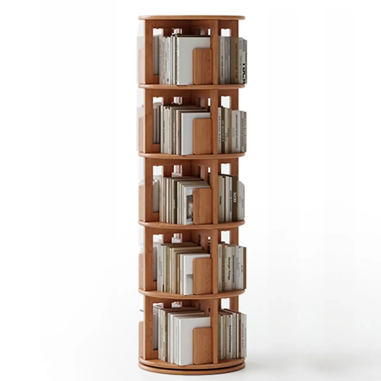 Wooden Vertical Narrow Rotating Bookcase