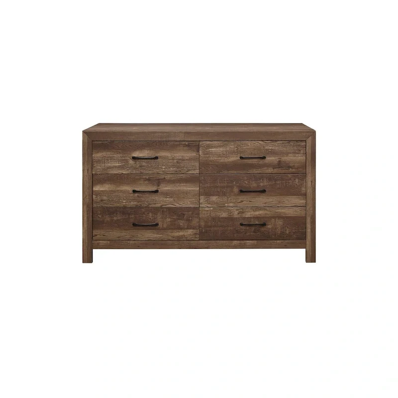 Tabina 3 Piece Rustic Brown Modern Panel Bedroom Set