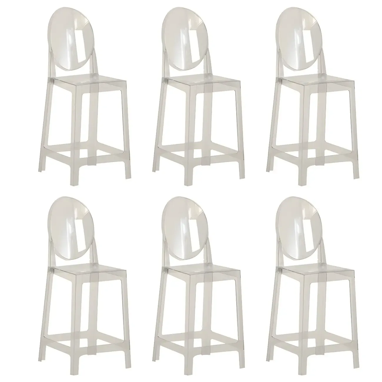 Modern Acrylic Smooth Elegant Circular Backrest Bar Stool