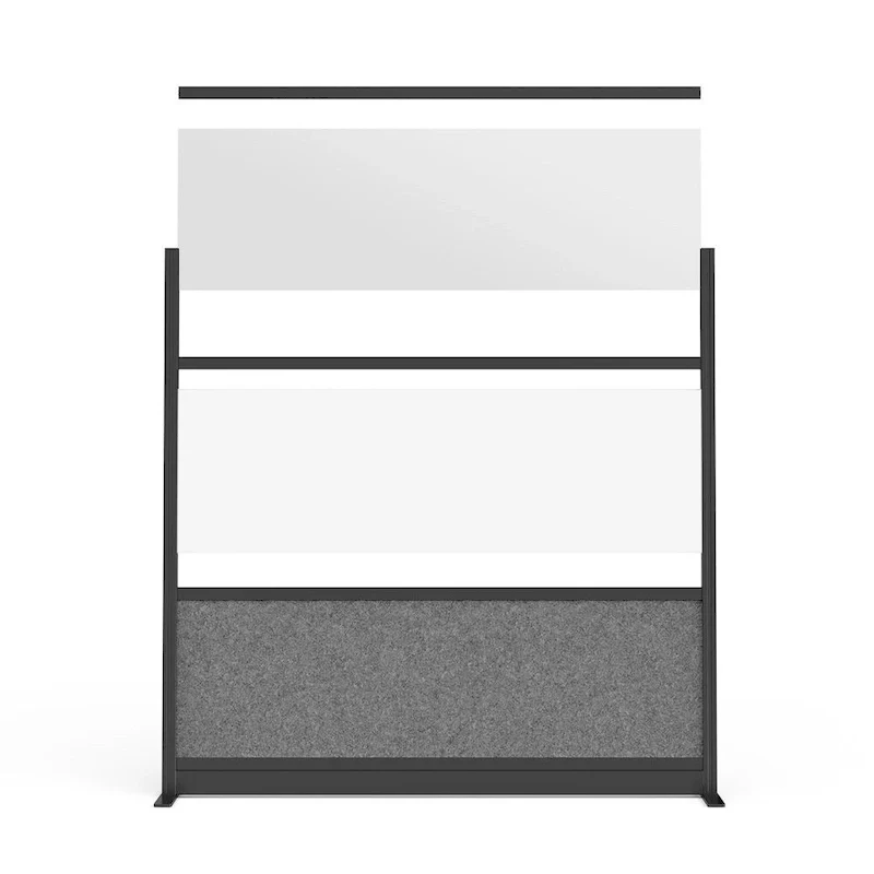 Modular Wall Room Divider System - Black Frame - 70 x 70 Starter Wall - Wide Paneling
