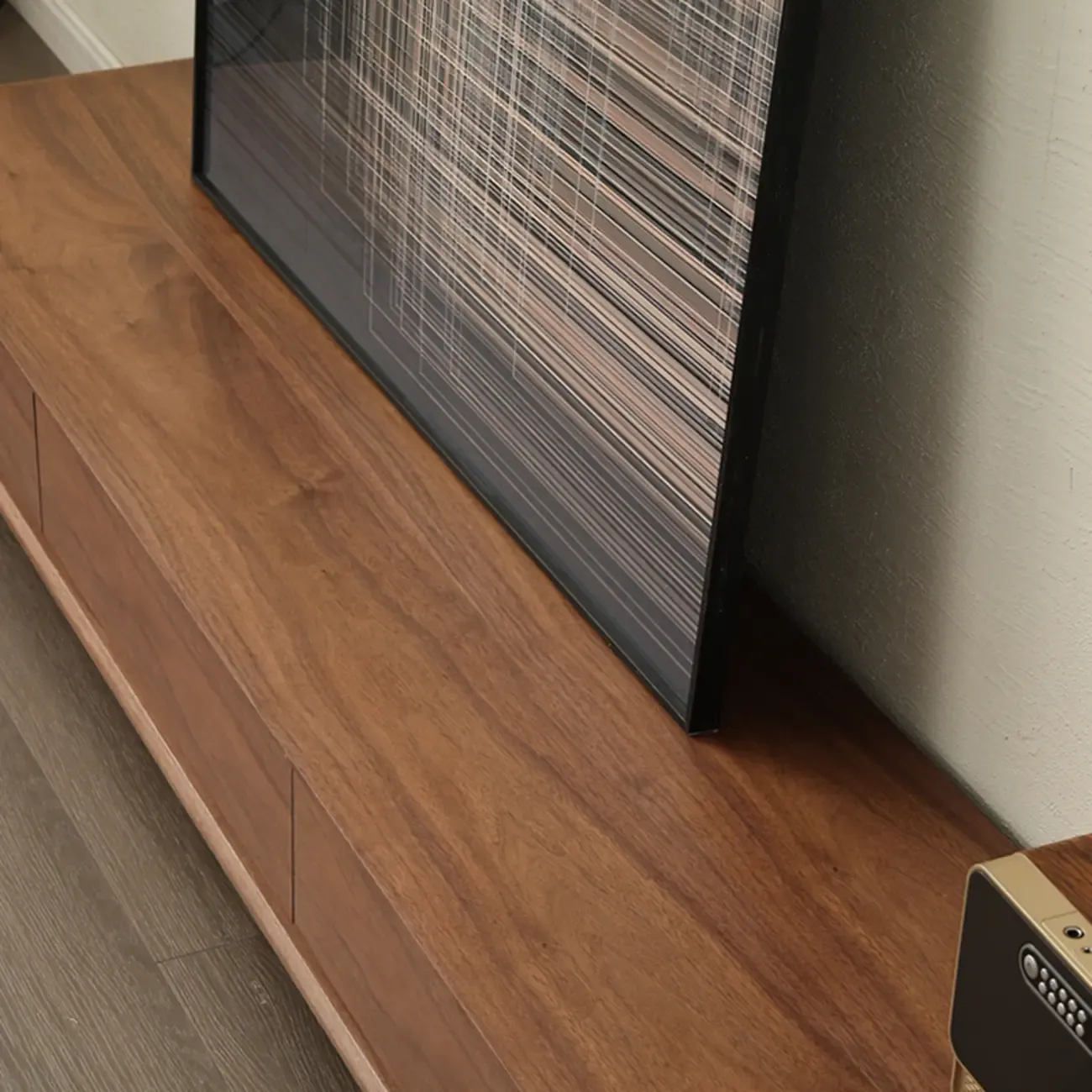 63 Brown Modern Wooden TV Stand with Cable Management