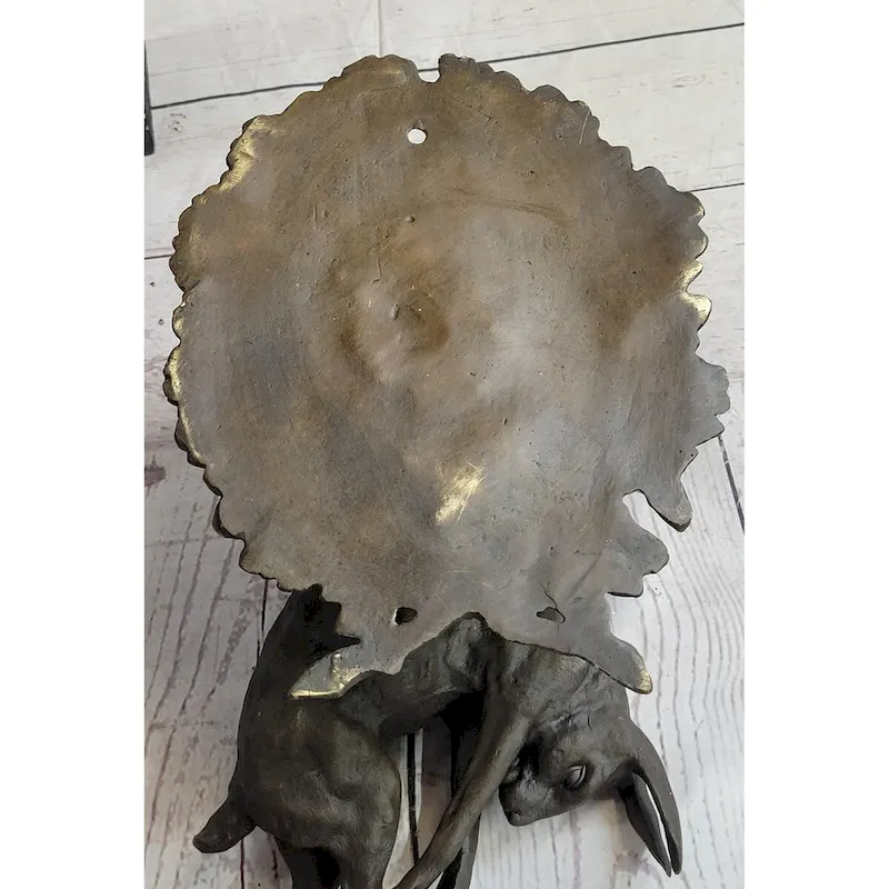 Hanging Wall Mounted Bronze Sculpture Of Retriever Dog With Imitative Rabbit In Mouth 12 Inches X 17 Inches