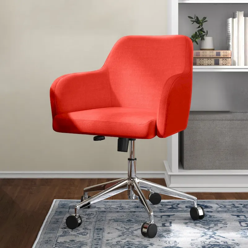 Modern Upholstered Home Office Chair Swivel Arm Desk Chair Task Chair