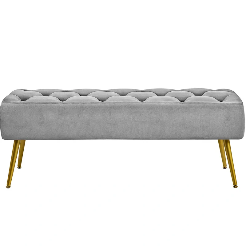 Yaheetech Upholstered Footstool Velvet Ottoman Button-Tufted Table Bench - 451617