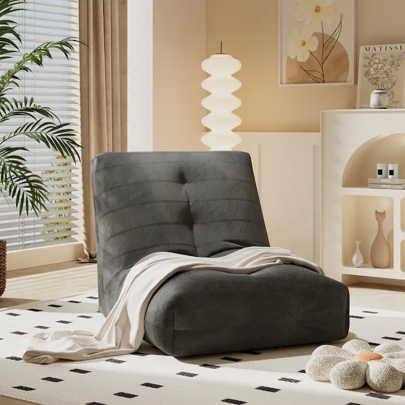 Mieres Bean Bag Chair, Lazy Floor Sofa Couch, Corner Bean Bag Chair for Adults, Tatami Sofa with Sponge Filling