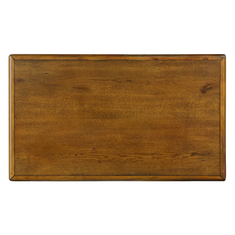 Rectangle Coffee Table, 4 Drawers, Pine Wood & MDF, Oak Veneer, Gourd Legs, 40