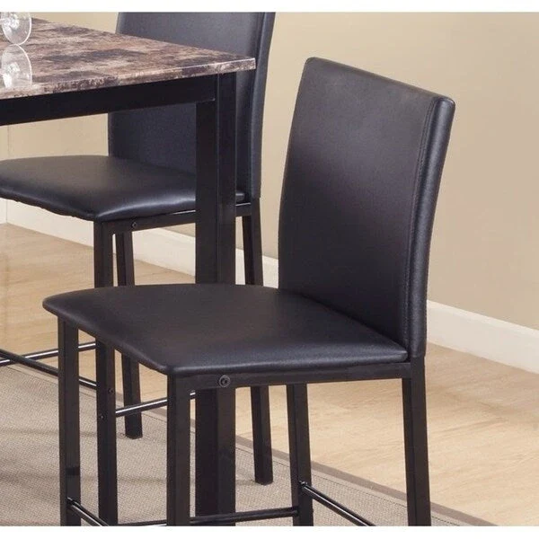 Roundhill Furniture Citico Counter Height Brown/Black Faux Marble 5-piece Dining Set