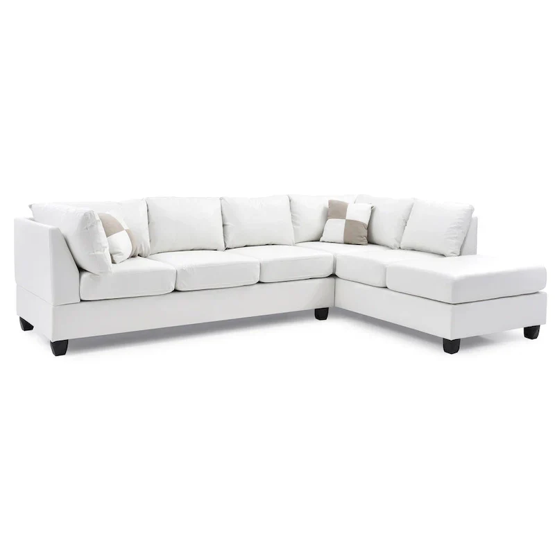Malone L-shaped Reversible Faux Leather Sectional Sofa