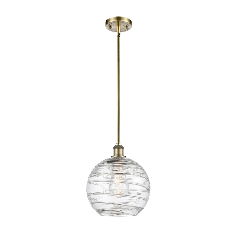 Innovations Lighting Athens Deco Swirl - 1 Light 10  Stem Hung Mini Pendant