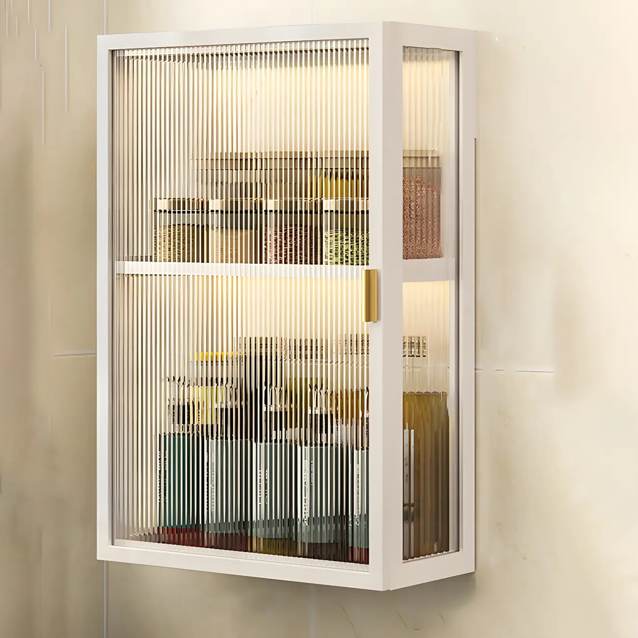 Kitchen Black Modern Metal Floating China Cabinet