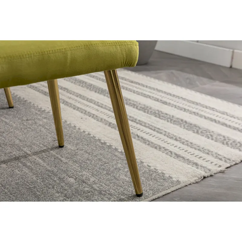 Olive Green 32.28 Tufted Accent Chair with Ottoman