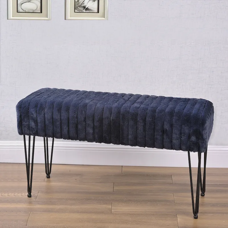 Serenta SuperMink Fauxfur Ottoman Bench
