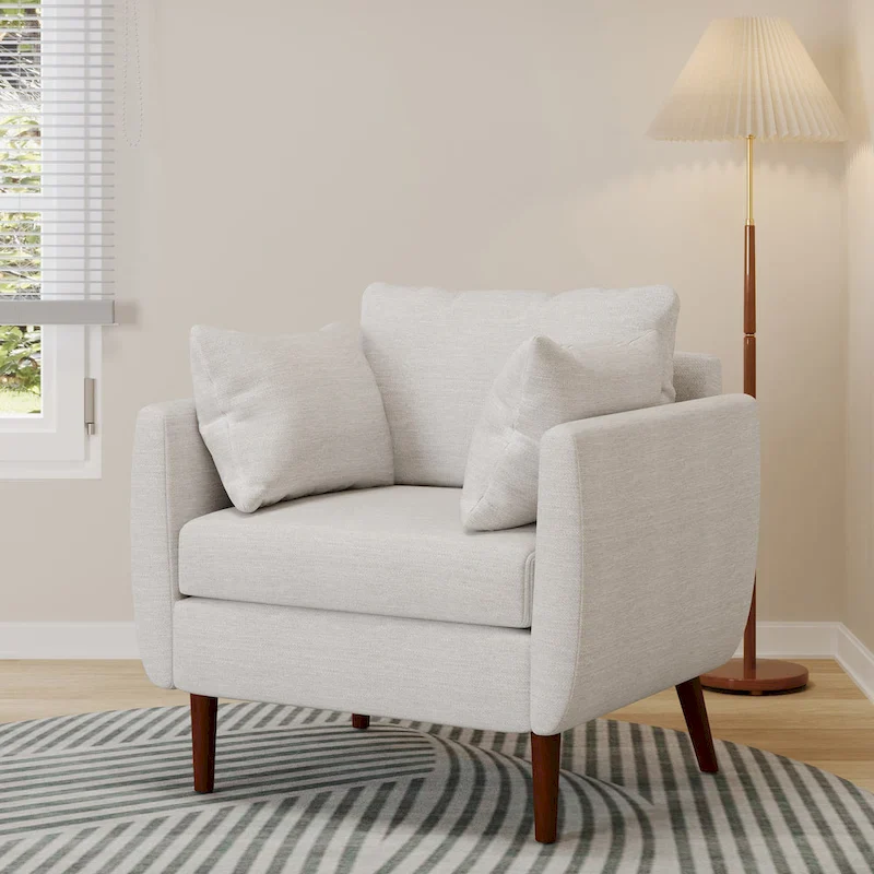 Gould Upholstered Club Chair with Accent Pillows