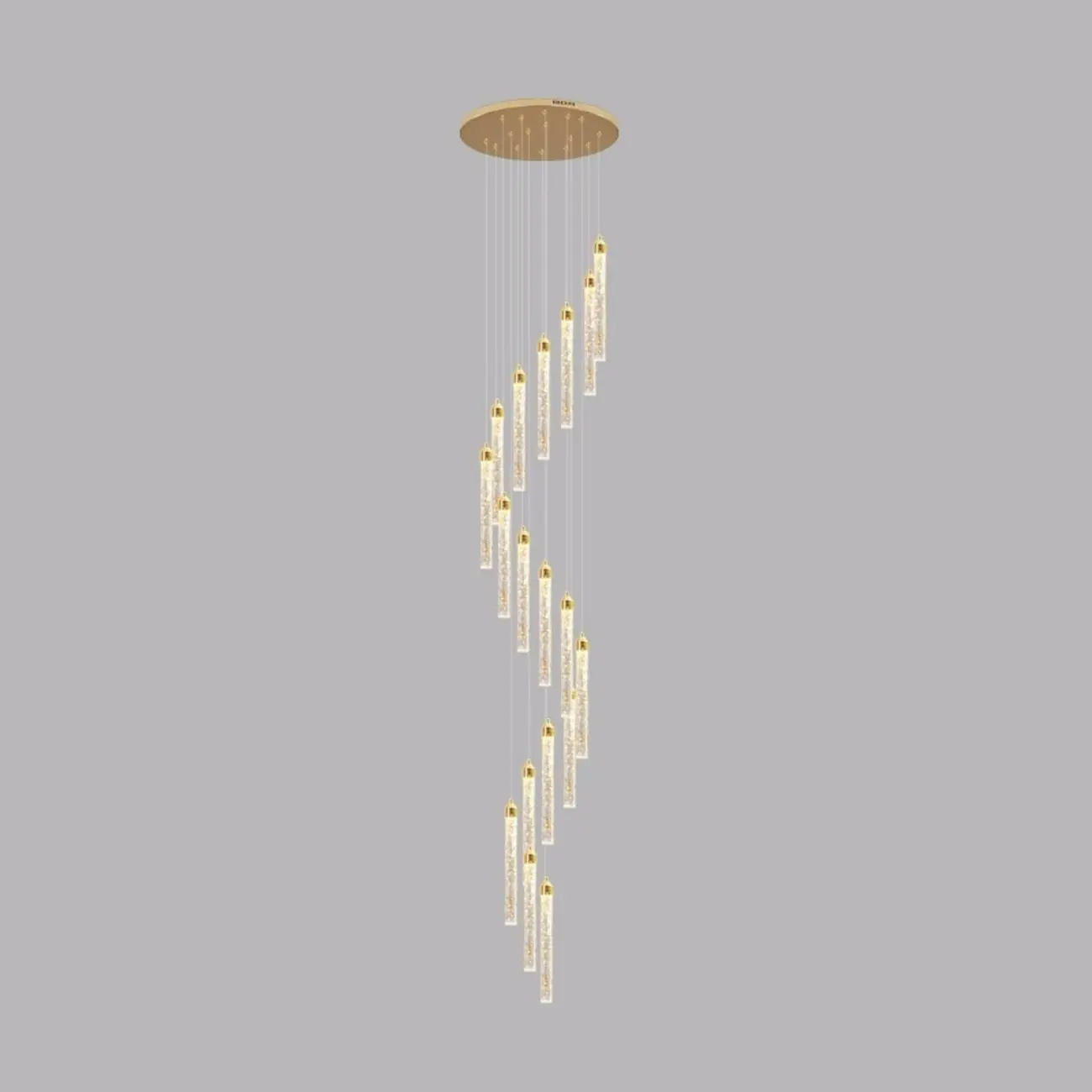 Modern Spiral Crystal Gold LED Chandelier Pendant Light