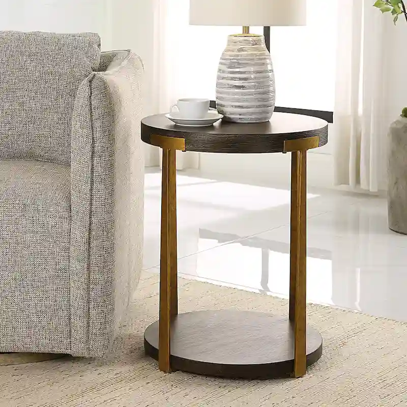 Palisade Round Wood Side Table - 19 W X 24 H X 19 D (in)