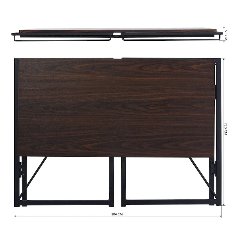 HomyLin 39 Simple Folding Study Writing Desk, No Assembly Required