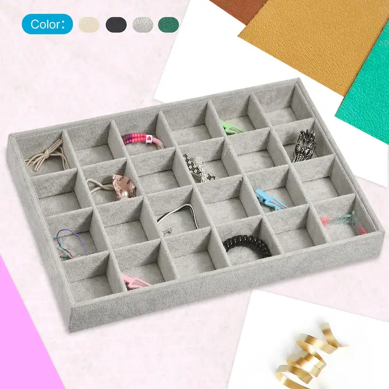 Jewelry Tray, 4 Pack - Stackable Jewelry Display Tray with Lid