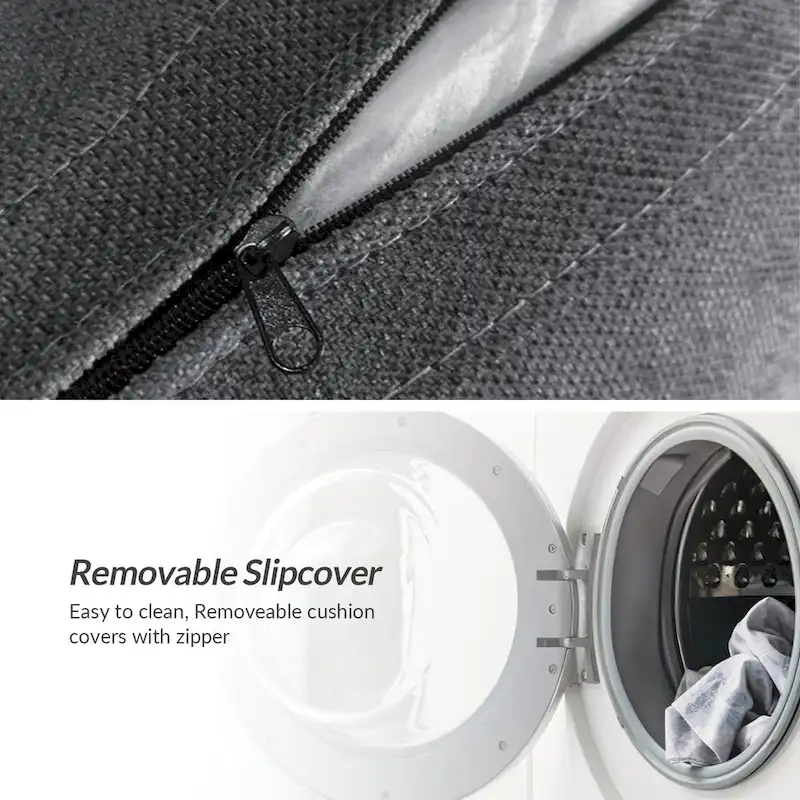 Anne 45 W Modern Slipcovered Chair with Ottoman by HULALA HOME