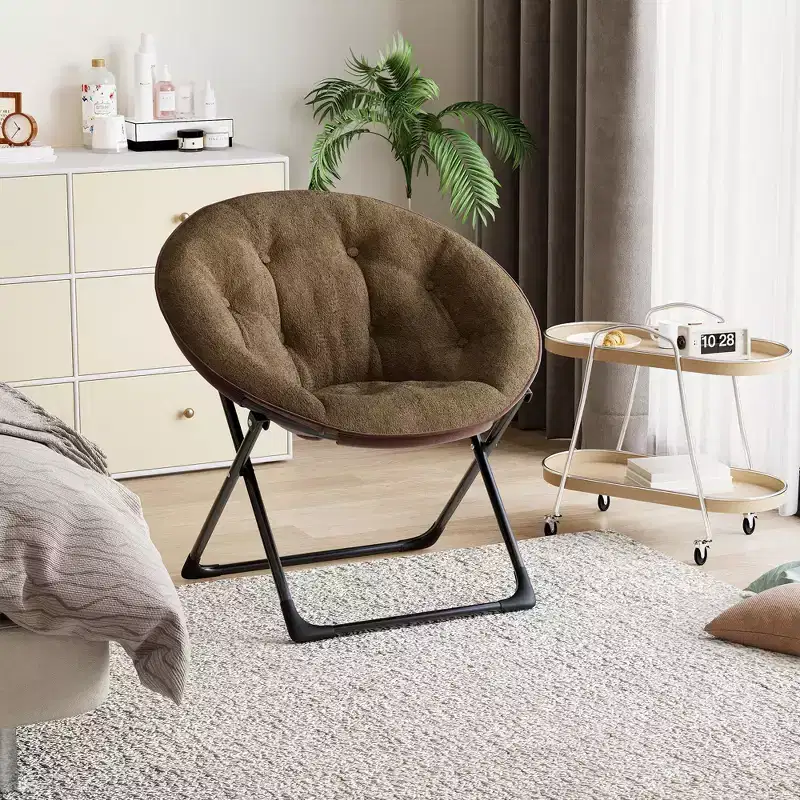 Faux Fur Saucer Chair, Folding Style, 1-Person