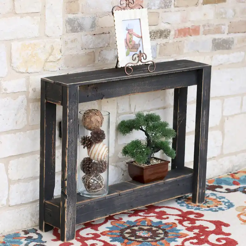 Rustic Reclaimed Wood Entryway Console Table - 46Lx8Wx28H