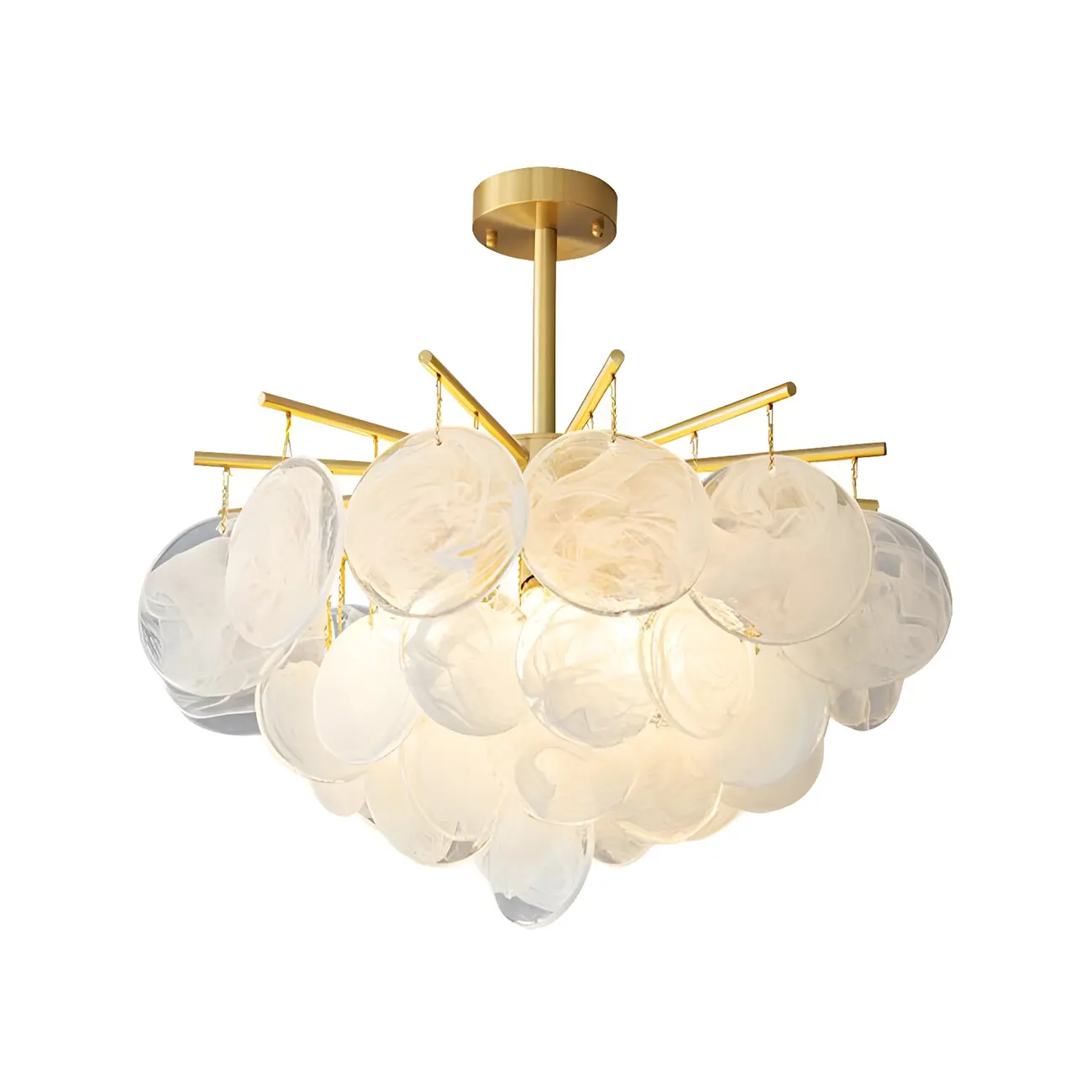 Modern Metal Ambient Glass Chandelier