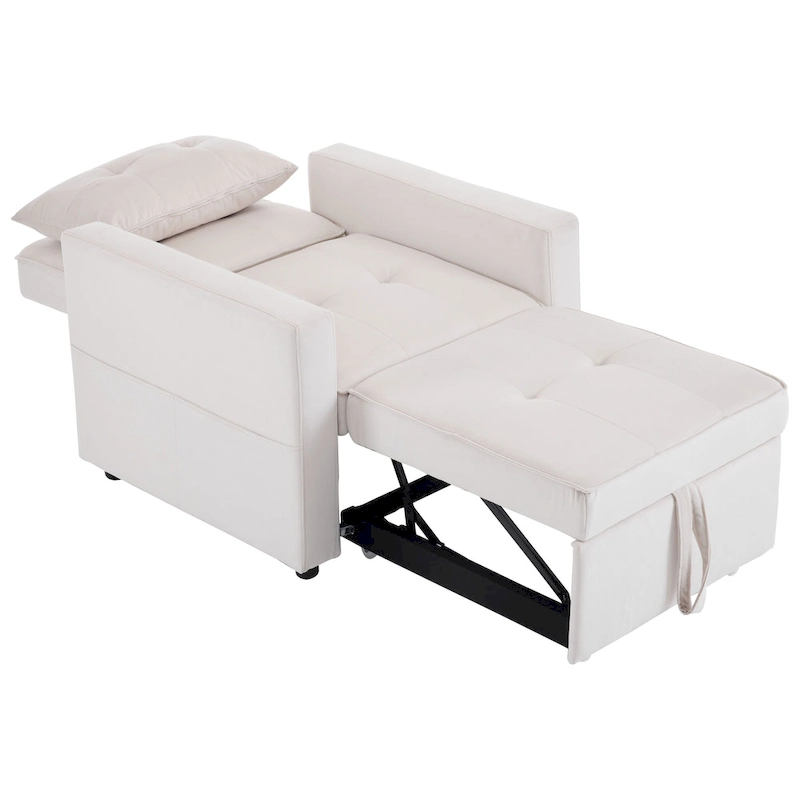 Christopher Knight Home - Sophia Convertible Sleeper Sofa Chair Bed with Adjustable Backrest and Built-In Pillow