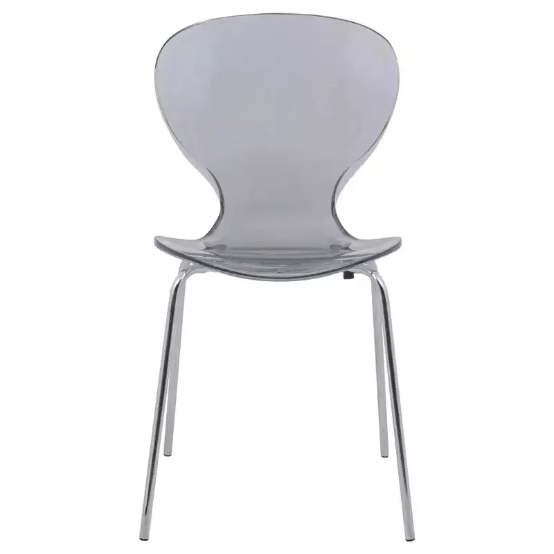 LeisureMod Bristol 5-Piece White Dining Room Set - Round Table and 4 Ergonomic Plastic Dining Chairs