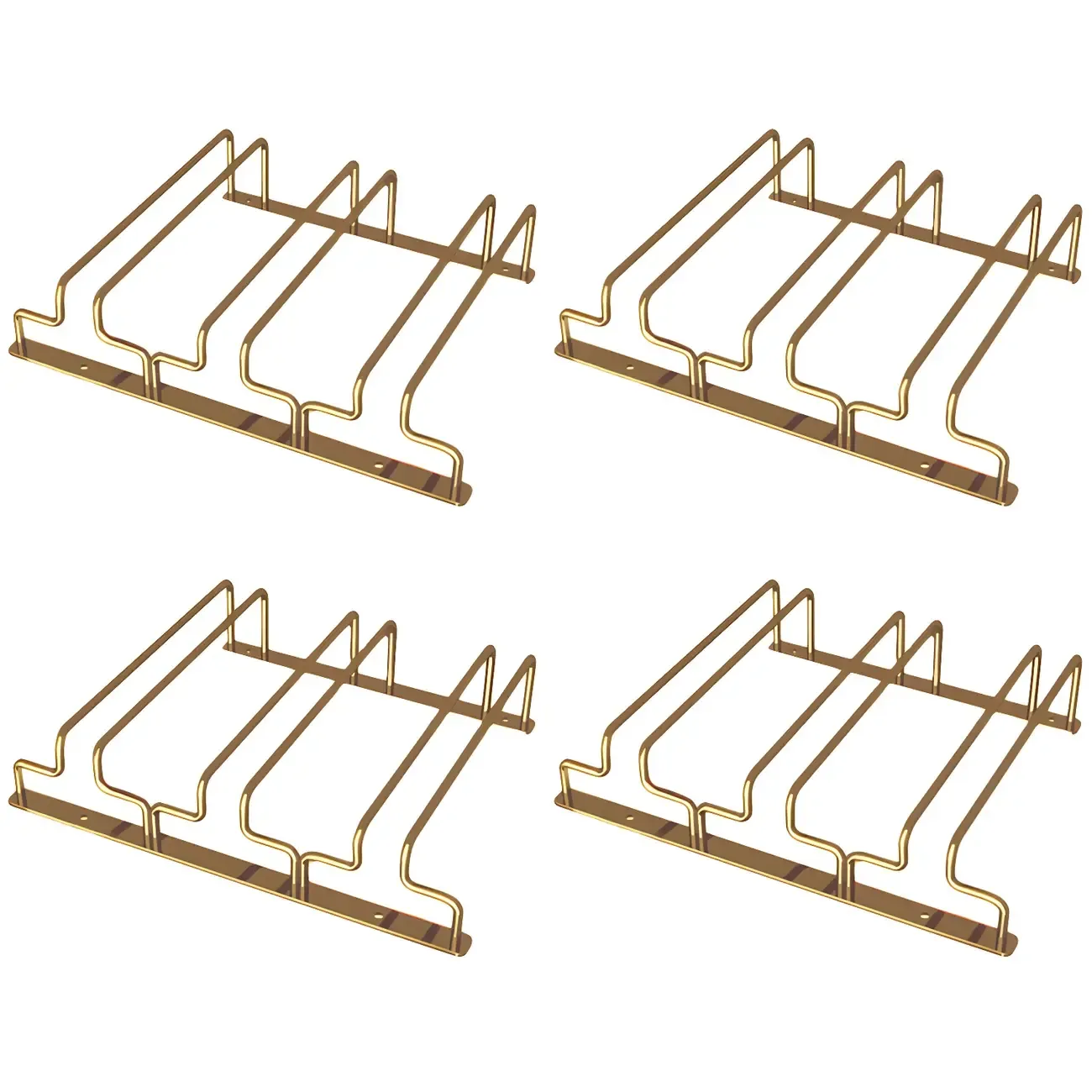 Gold Rectangular Hanging Metal Wine Glass Rack