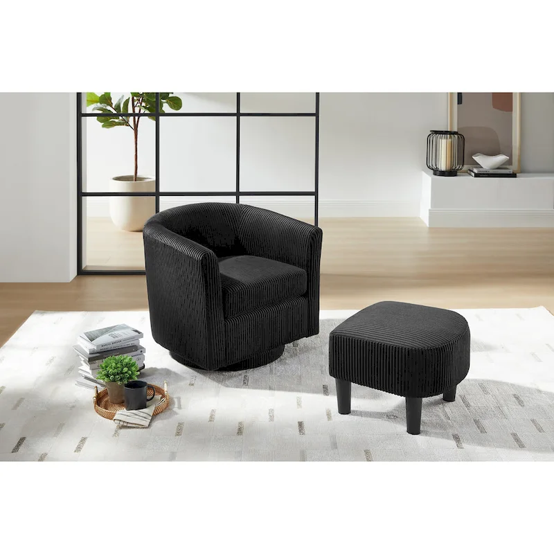 26.38 Swivel Arm Chair with Ottoman