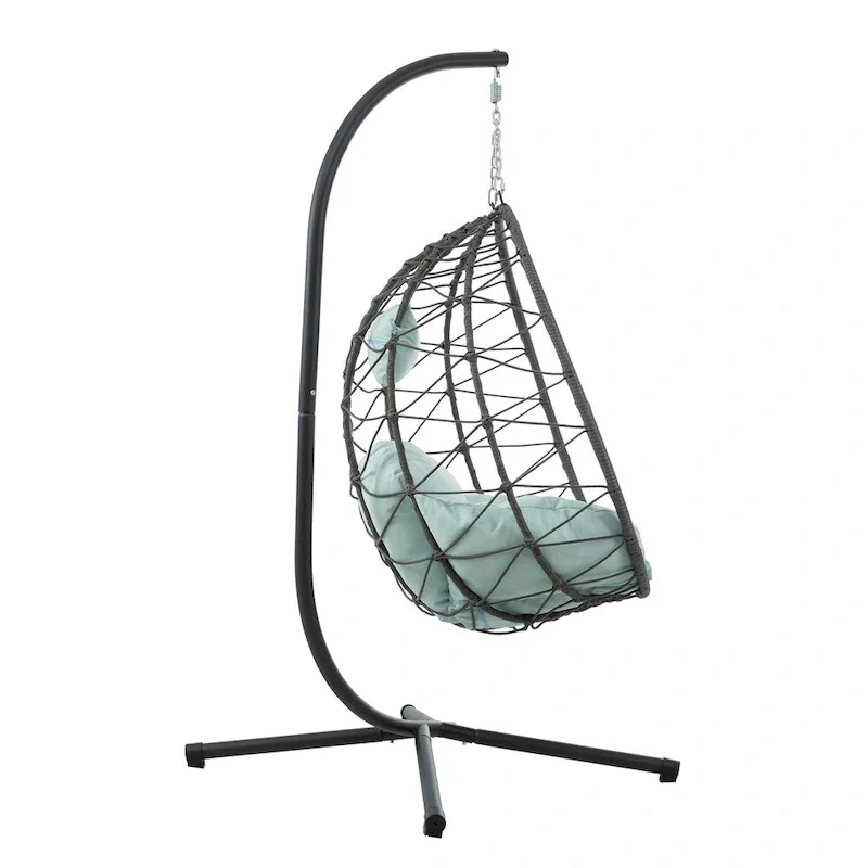 Egg Chair with Stand,Swing Chair,Patio Wicker Hanging Basket Chair