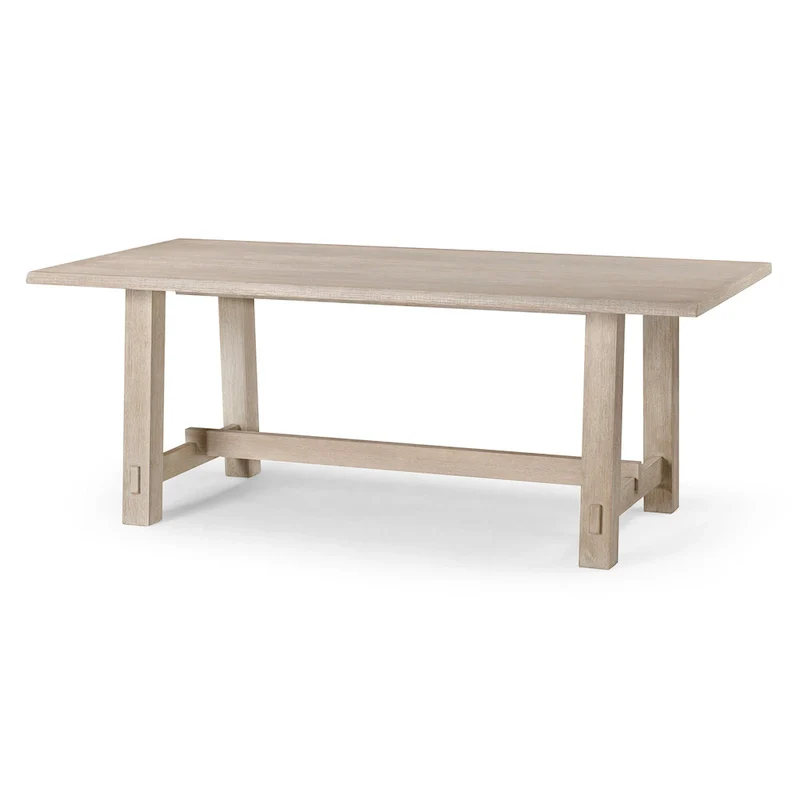 Rectangular Wooden Dining Table (Weathered Black Finish)