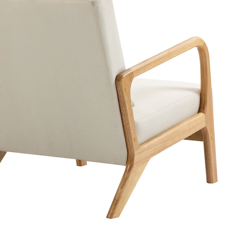 Mid Century Modern Upholstered Accent Chair with Pillow