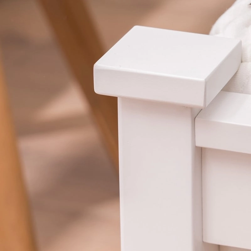 Classic Design Panel Bed Frame with Headboard White