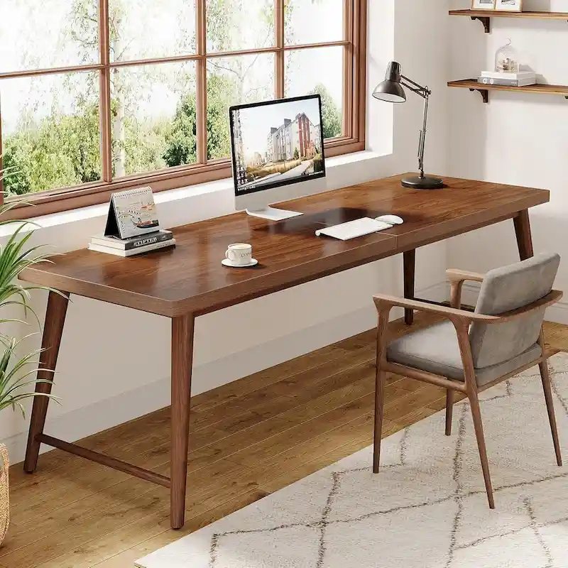 78.7  Wood Extra Long Desk, Large 2-Person Computer Desk Writing Desk