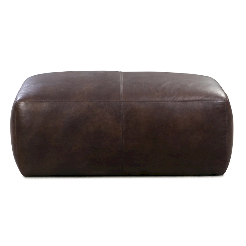 Poly & Bark Denver Leather Ottoman - Full Grain Genuine Italian Leather